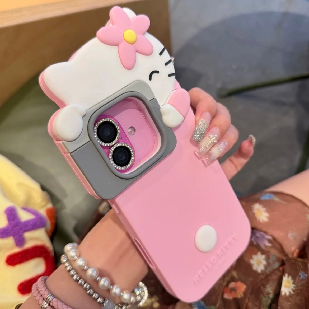 Cute Hello Kitty Taking Photo iPhone Case - ArtGalleryZen