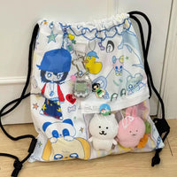 Thumbnail for Cute Hip Hop Girl Kpop Fan Display Drawstring Backpack - ArtGalleryZen