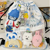 Thumbnail for Cute Hip Hop Girl Kpop Fan Display Drawstring Backpack - ArtGalleryZen