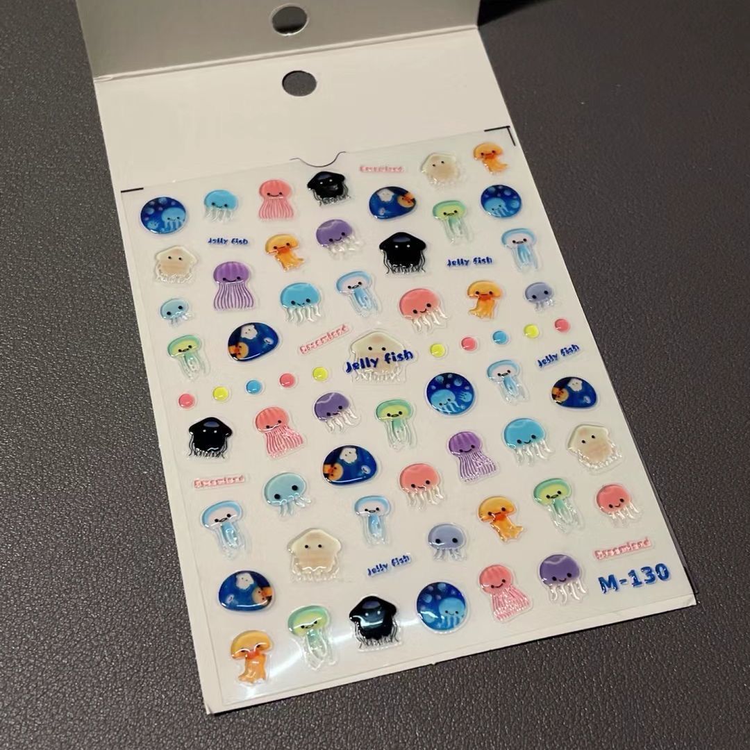 Cute Jellyfish Nail Art Decoration Stickers DIY Nail Ornament - ArtGalleryZen