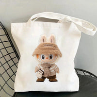 Thumbnail for Cute Labubu Shoulder Tote Canvas Bag - ArtGalleryZen