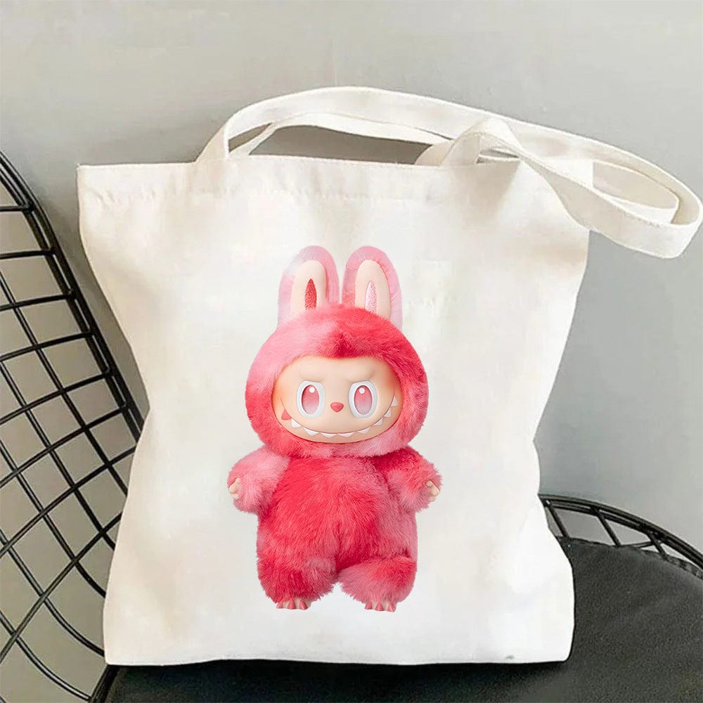 Cute Labubu Shoulder Tote Canvas Bag - ArtGalleryZen