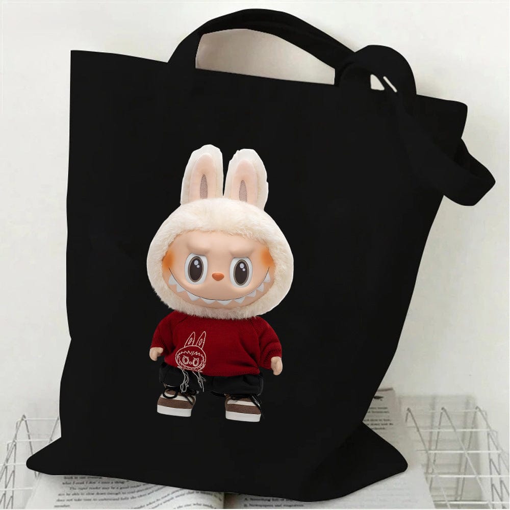 Cute Labubu Shoulder Tote Canvas Bag - ArtGalleryZen