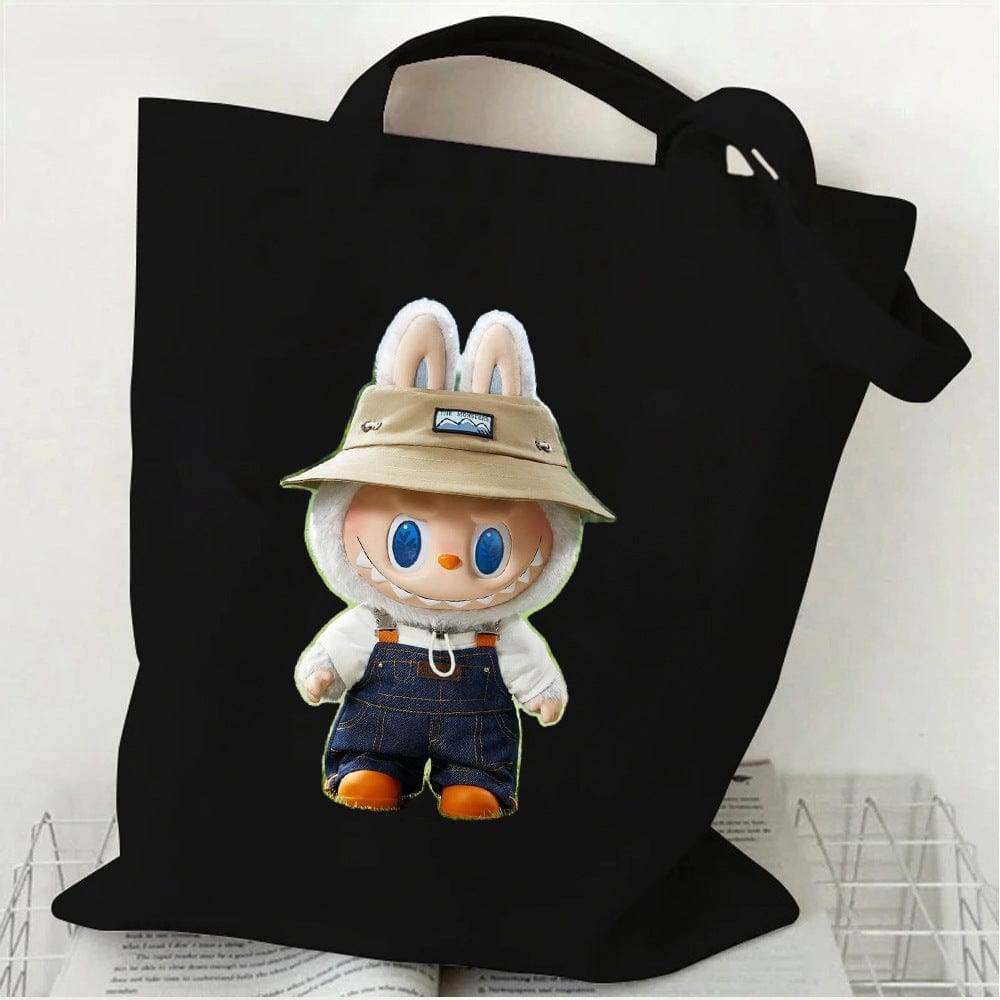 Cute Labubu Shoulder Tote Canvas Bag - ArtGalleryZen