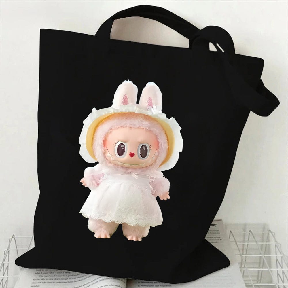Cute Labubu Shoulder Tote Canvas Bag - ArtGalleryZen