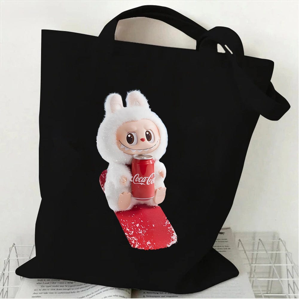 Cute Labubu Shoulder Tote Canvas Bag - ArtGalleryZen