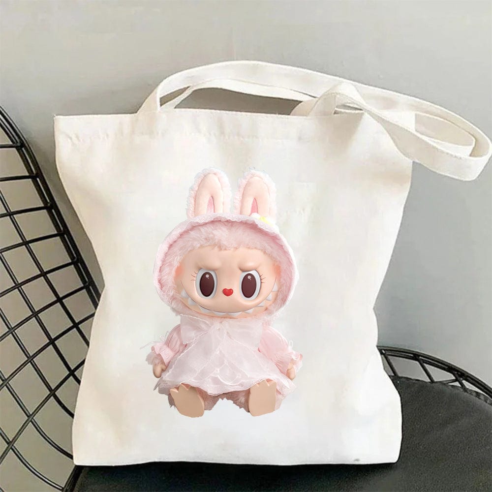 Cute Labubu Shoulder Tote Canvas Bag - ArtGalleryZen