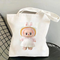 Thumbnail for Cute Labubu Shoulder Tote Canvas Bag - ArtGalleryZen