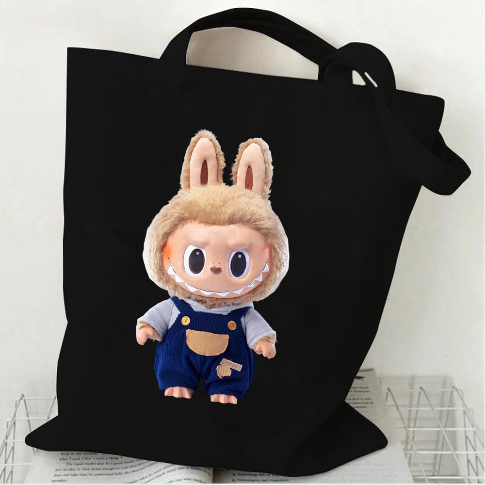 Cute Labubu Shoulder Tote Canvas Bag - ArtGalleryZen