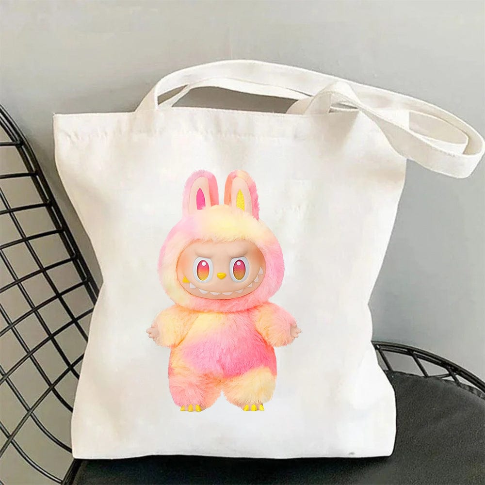 Cute Labubu Shoulder Tote Canvas Bag - ArtGalleryZen