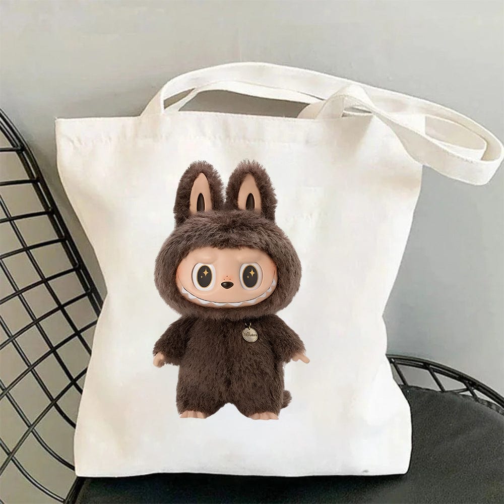 Cute Labubu Shoulder Tote Canvas Bag - ArtGalleryZen