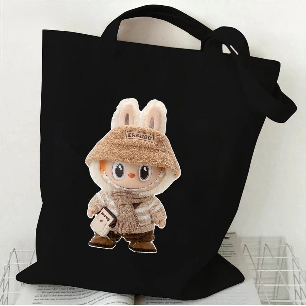 Cute Labubu Shoulder Tote Canvas Bag - ArtGalleryZen