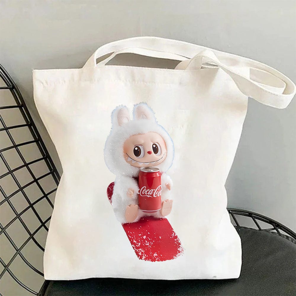Cute Labubu Shoulder Tote Canvas Bag - ArtGalleryZen