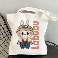 Thumbnail for Cute Labubu Shoulder Tote Canvas Bag - ArtGalleryZen