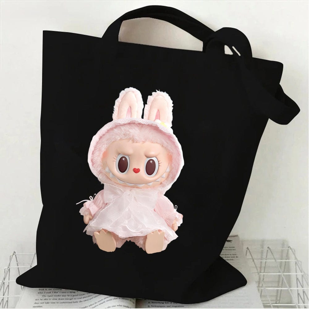 Cute Labubu Shoulder Tote Canvas Bag - ArtGalleryZen