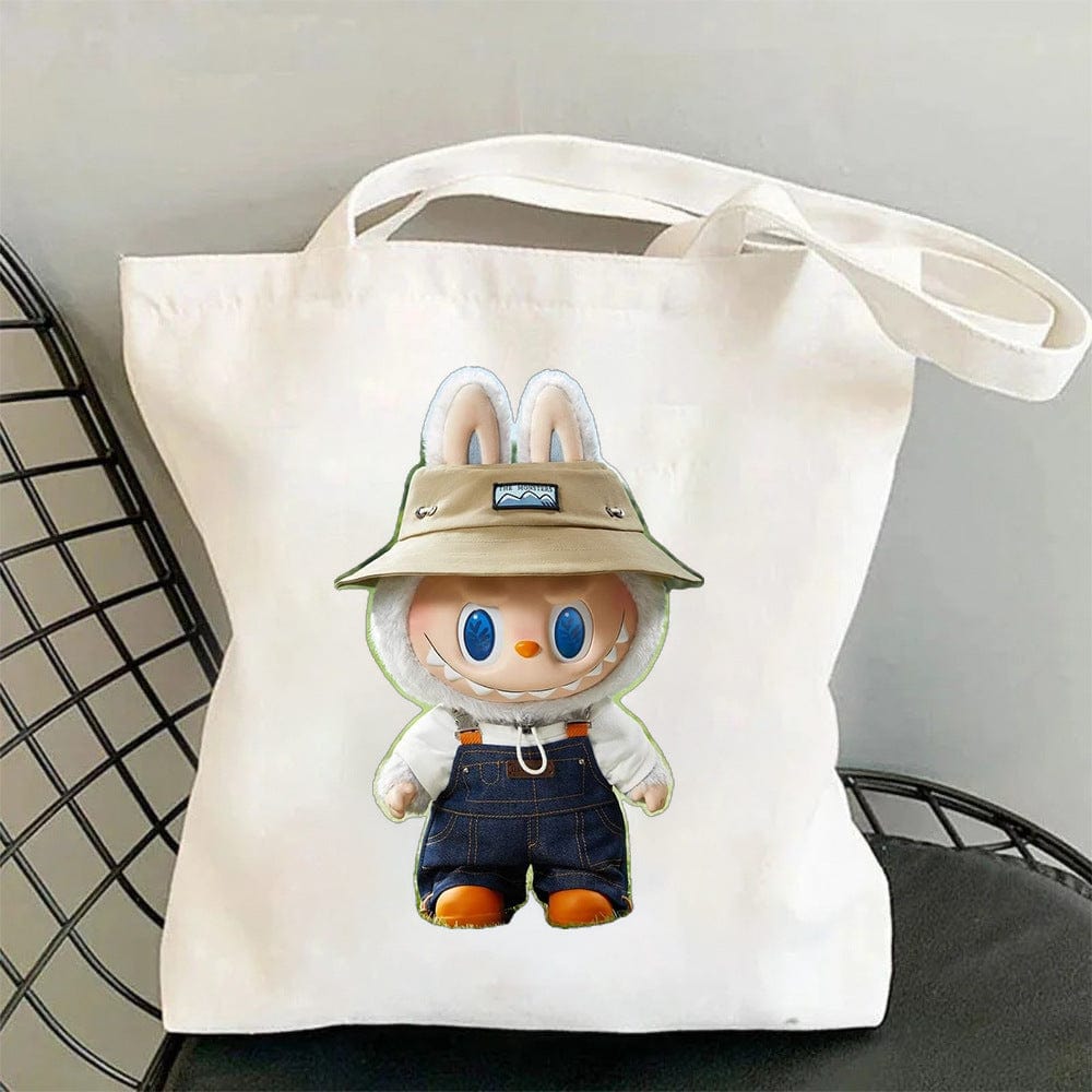 Cute Labubu Shoulder Tote Canvas Bag - ArtGalleryZen