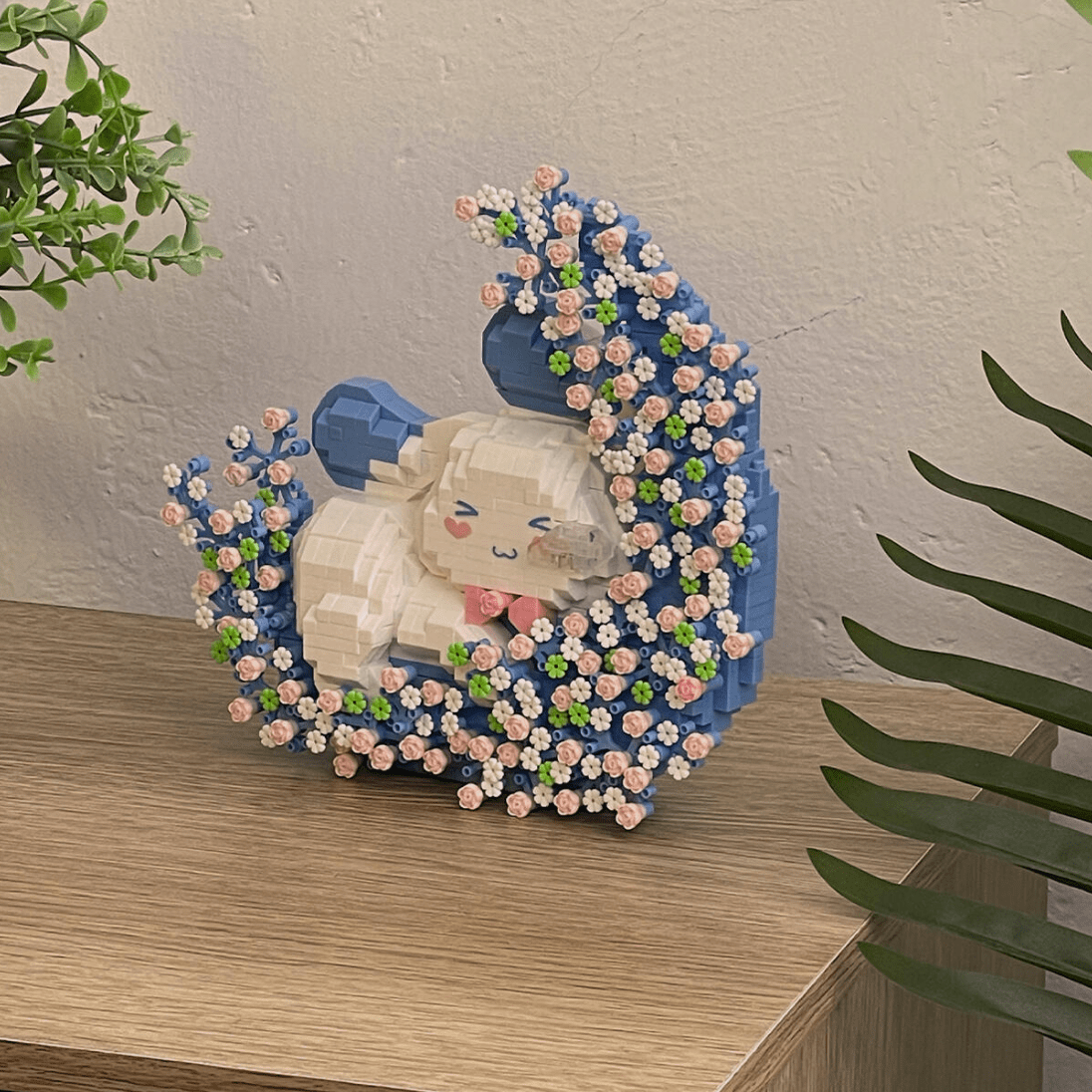 Cute LEGO Compatible Cinnamoroll Floral Moon Building Bricks - ArtGalleryZen