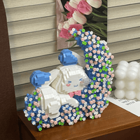 Thumbnail for Cute LEGO Compatible Cinnamoroll Floral Moon Building Bricks - ArtGalleryZen
