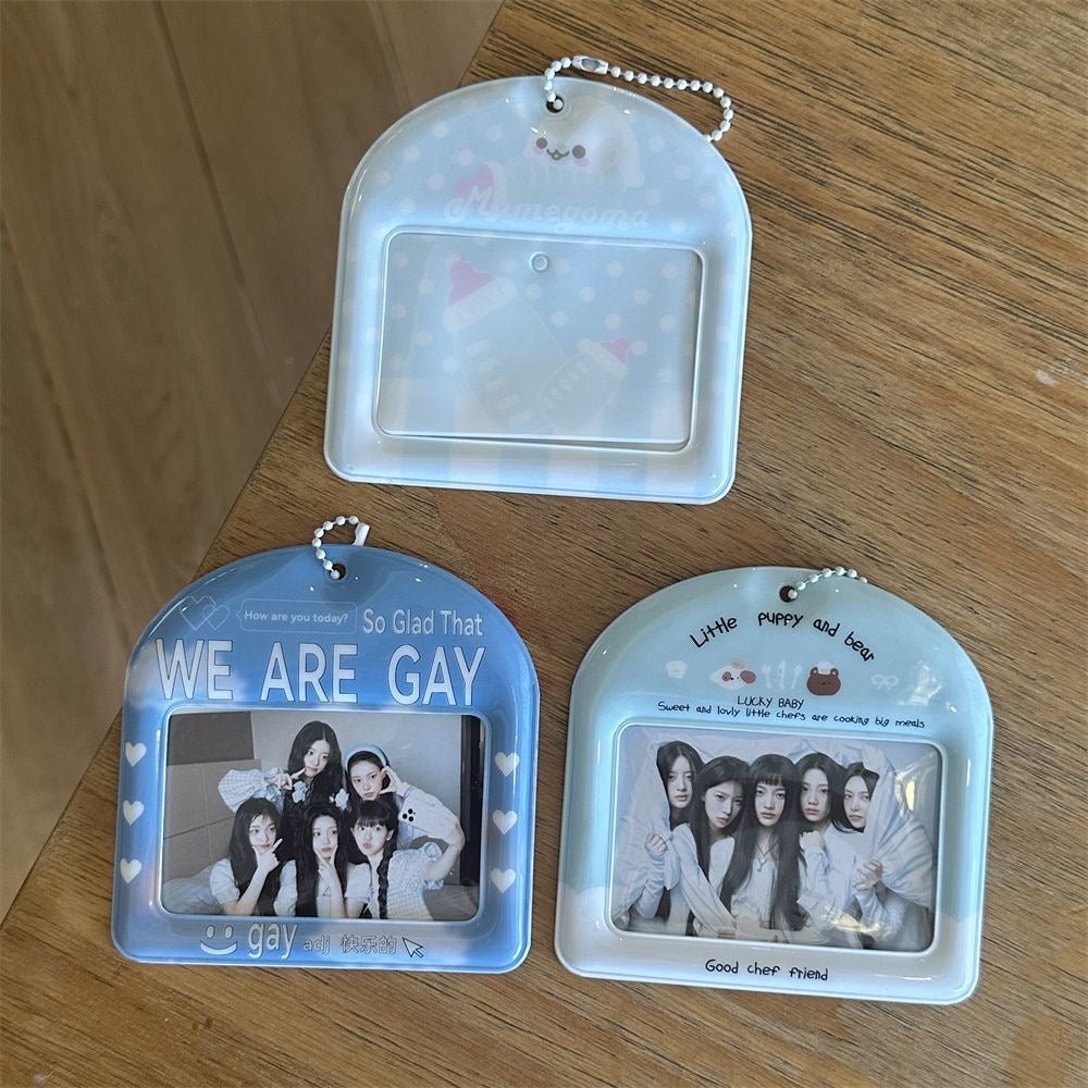 Cute Little Puppy Bear Kpop Keychain Photocard Holder - ArtGalleryZen