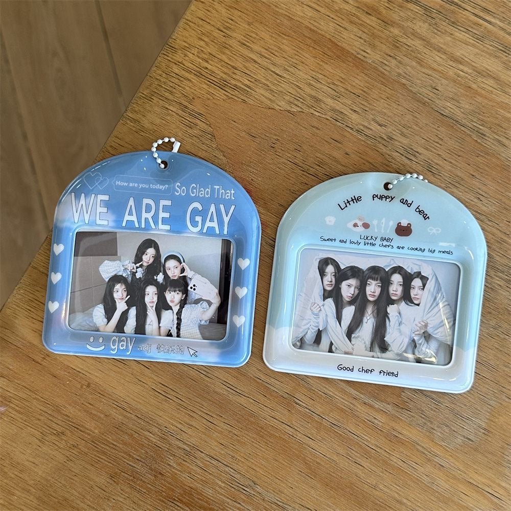 Cute Little Puppy Bear Kpop Keychain Photocard Holder - ArtGalleryZen