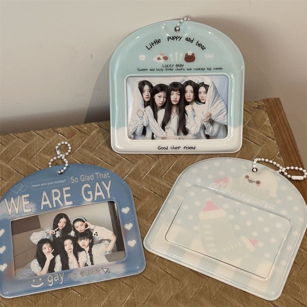 Cute Little Puppy Bear Kpop Keychain Photocard Holder - ArtGalleryZen