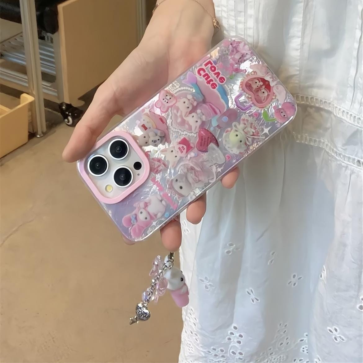 Cute Love Sylvanian Families iPhone Case With Accessories - ArtGalleryZen