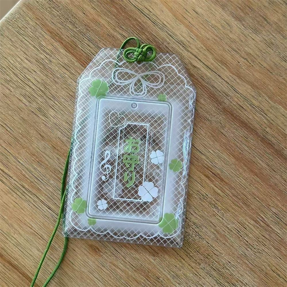 Cute Lucky Clover Bunny Amulet Kpop Keychain Photocard Holder - ArtGalleryZen