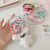 Thumbnail for Cute Lucky Clover Strawberry Wing Kpop Acrylic Keychain Carabiner - ArtGalleryZen