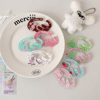 Thumbnail for Cute Lucky Clover Strawberry Wing Kpop Acrylic Keychain Carabiner - ArtGalleryZen