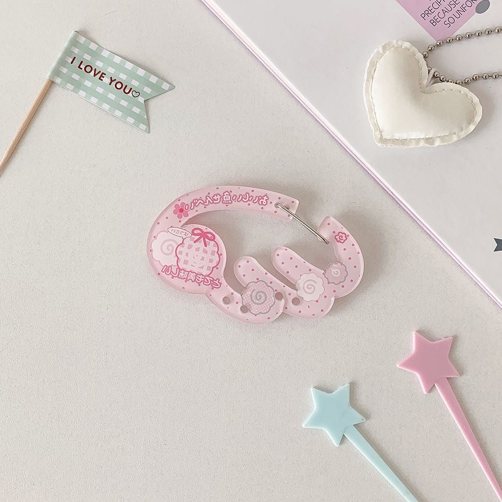 Cute Lucky Clover Strawberry Wing Kpop Acrylic Keychain Carabiner - ArtGalleryZen