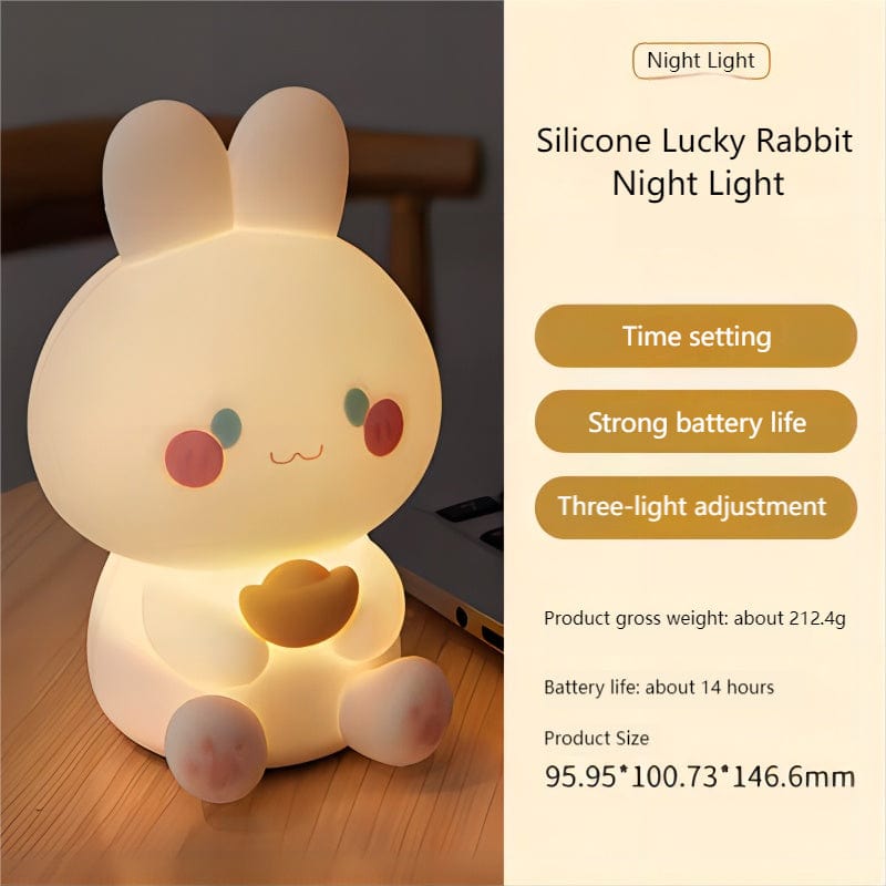 Cute Lucky Rabbit Night Light - ArtGalleryZen