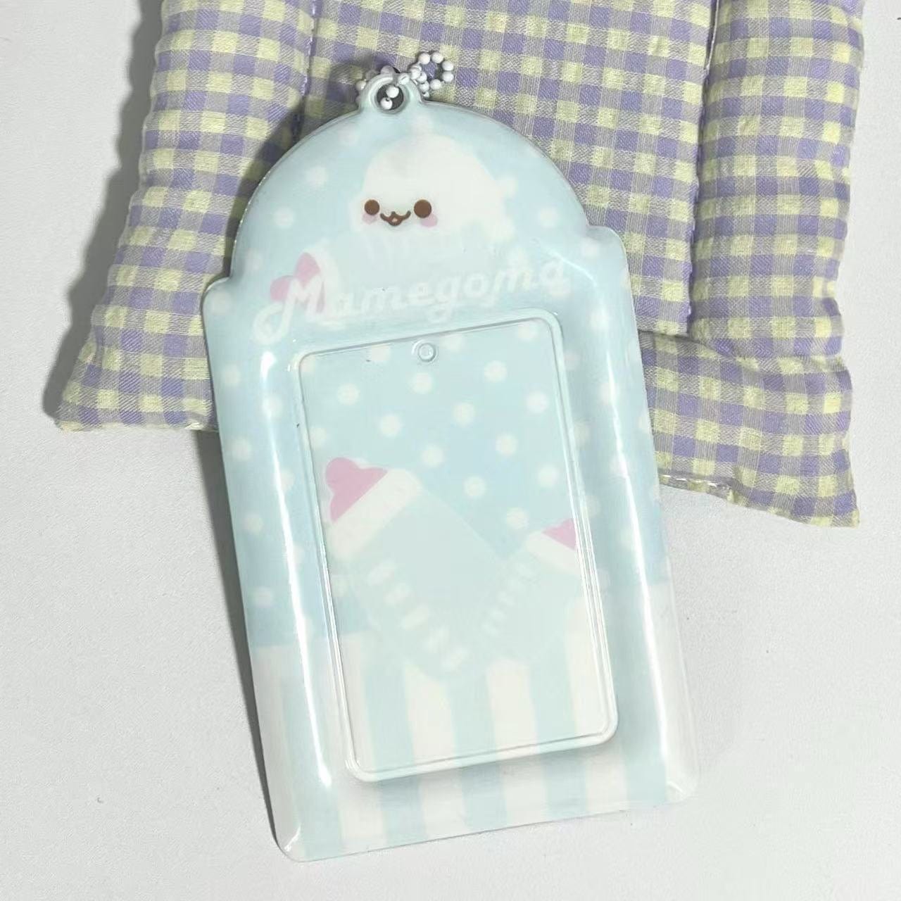Cute Mamegoma Polka Dot Kpop Keychain Photocard Holder - ArtGalleryZen