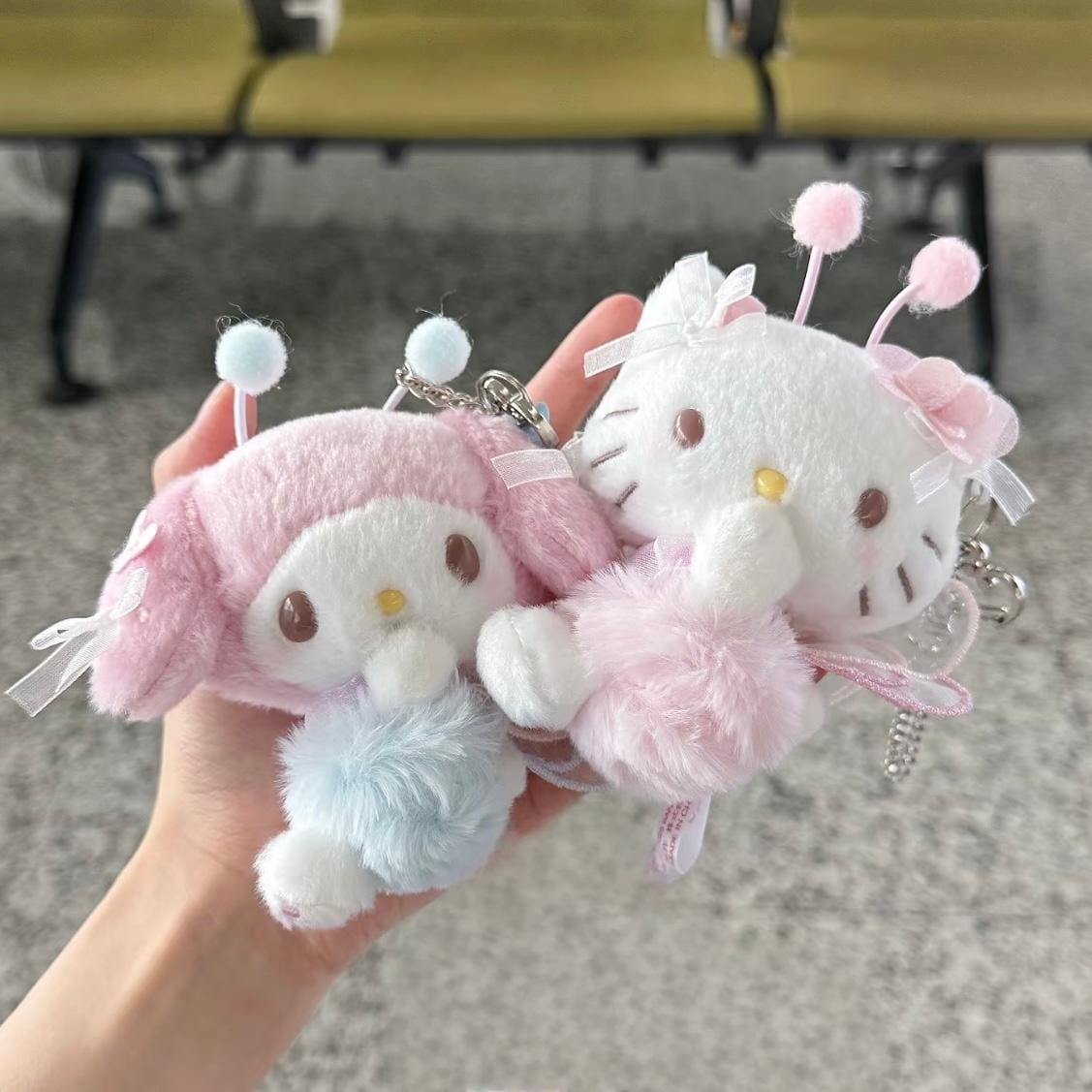 Cute My Melody Hello Kitty Plush Keychain Doll - ArtGalleryZen
