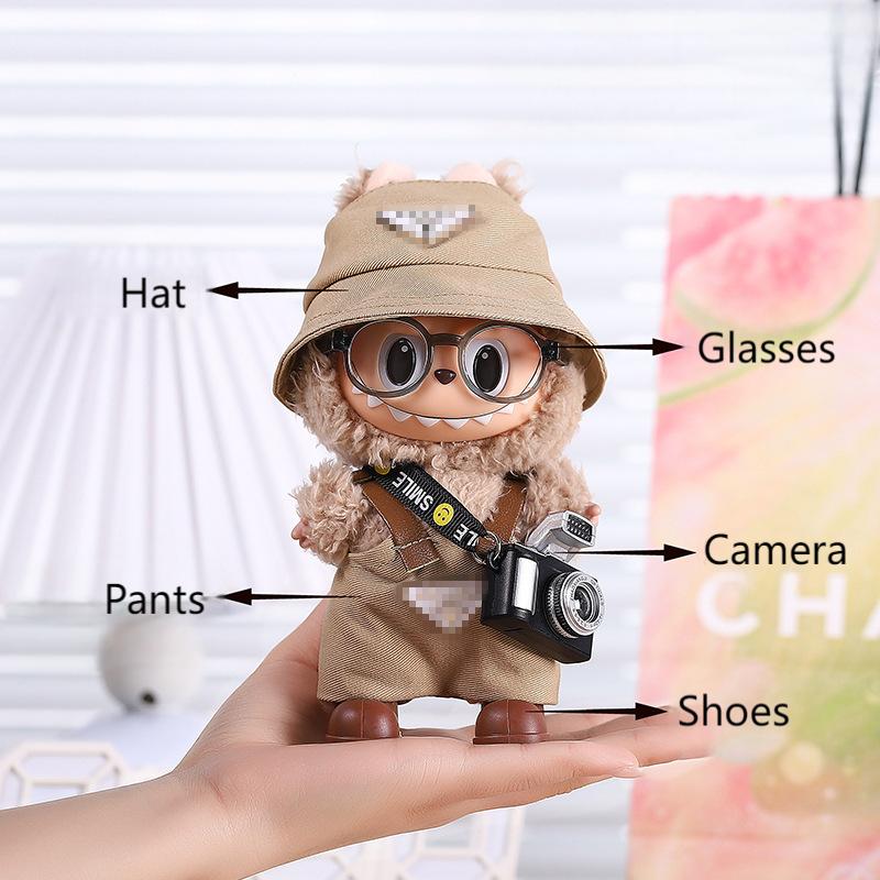 Cute Pink Bow Angel Wings Labubu 17cm Doll Clothes - ArtGalleryZen