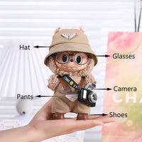 Thumbnail for Cute Pink Bow Angel Wings Labubu 17cm Doll Clothes - ArtGalleryZen