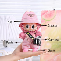 Thumbnail for Cute Pink Bow Angel Wings Labubu 17cm Doll Clothes - ArtGalleryZen