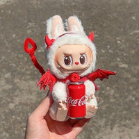 Thumbnail for Cute Pink Bow Angel Wings Labubu 17cm Doll Clothes - ArtGalleryZen