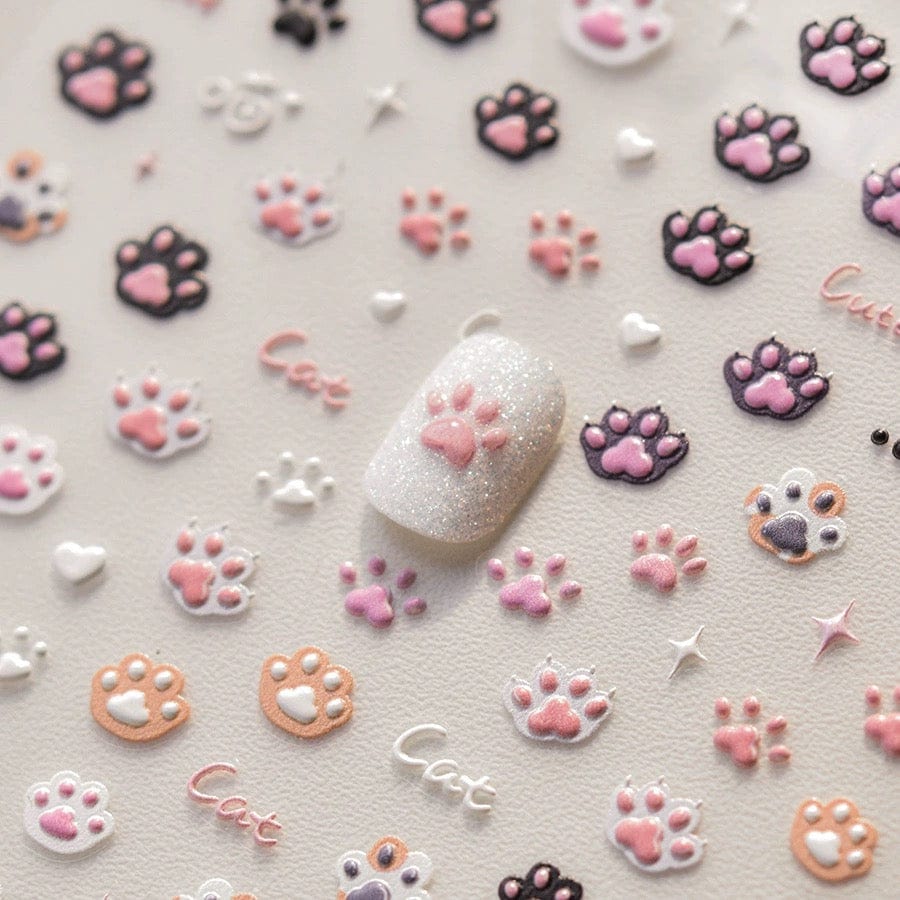 Cute Pink Cat Claw Jelly Nail Art Decoration Stickers DIY Nail Ornament - ArtGalleryZen