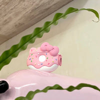 Thumbnail for Cute Pink Donut Hello Kitty AirPods Earphone Case - ArtGalleryZen