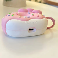 Thumbnail for Cute Pink Donut Hello Kitty AirPods Earphone Case - ArtGalleryZen