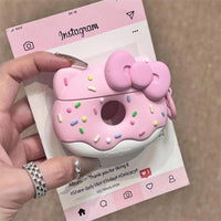 Thumbnail for Cute Pink Donut Hello Kitty AirPods Earphone Case - ArtGalleryZen