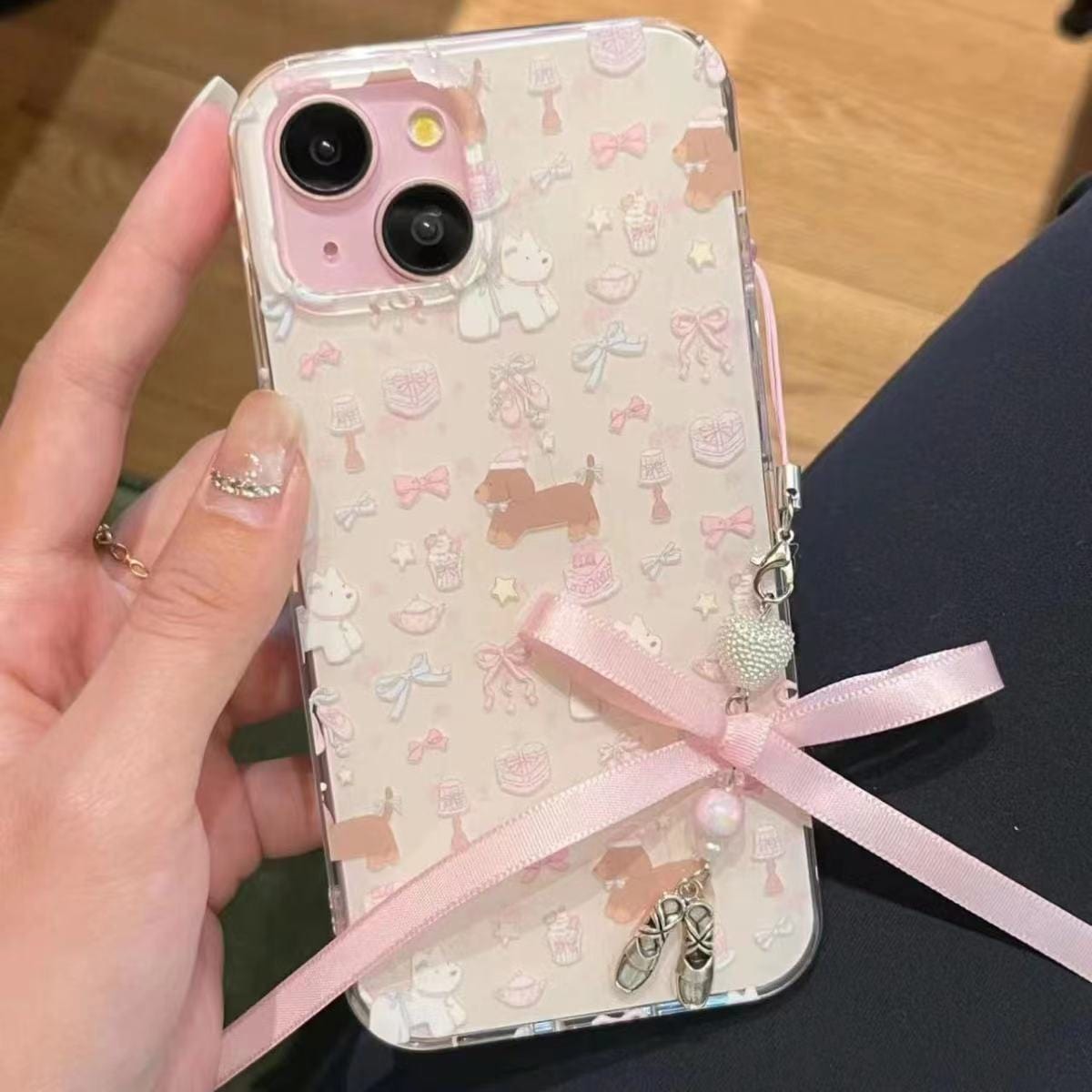 Cute Pink Ribbon Dance Theatrical Charm iPhone Case – ArtGalleryZen
