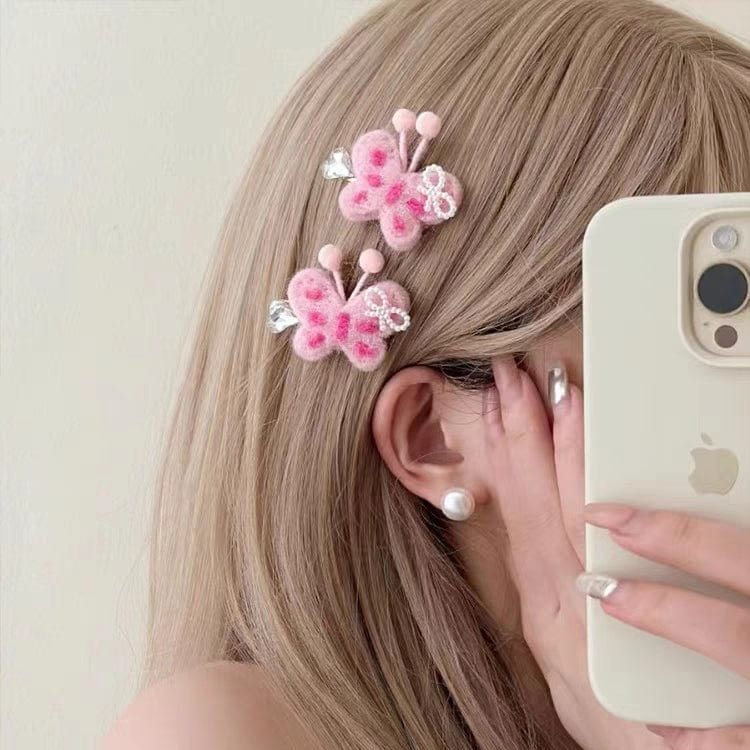 Cute Plush Butterfly Hair Clip - ArtGalleryZen