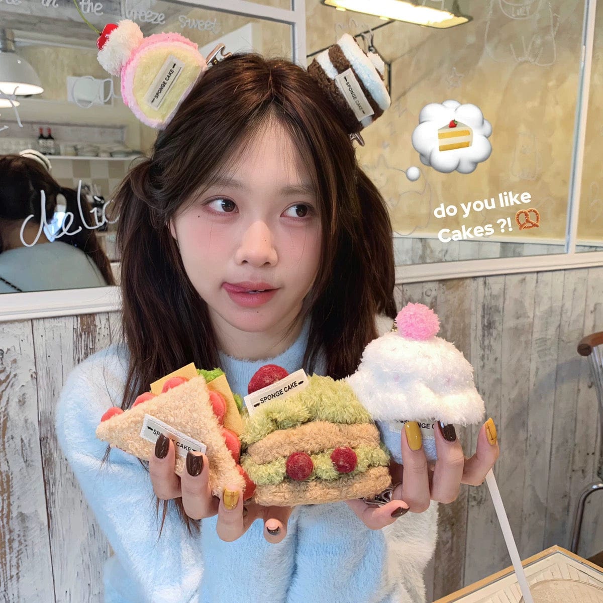 Cute Plush Cherry Cream Dessert  Hair Clip - ArtGalleryZen