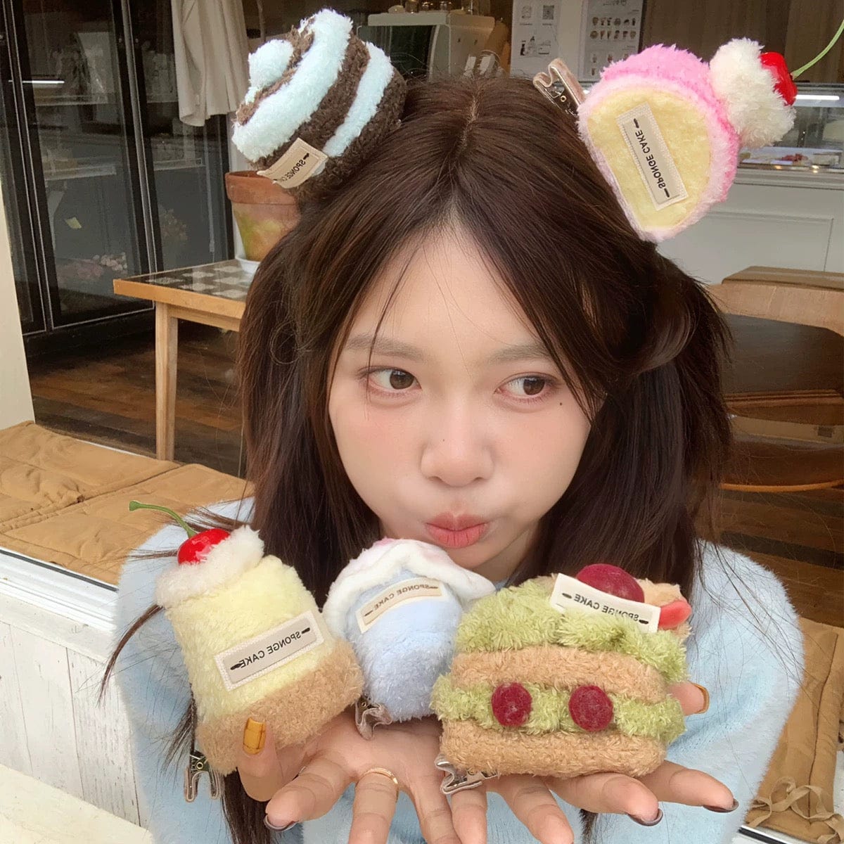 Cute Plush Cherry Cream Dessert  Hair Clip - ArtGalleryZen