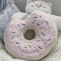 Thumbnail for Cute Plush Embroidered Donut Pillow - ArtGalleryZen