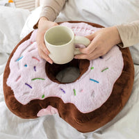 Thumbnail for Cute Plush Embroidered Donut Pillow - ArtGalleryZen