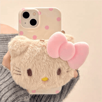Thumbnail for Cute Plush Hello Kitty Stand iPhone Case - ArtGalleryZen