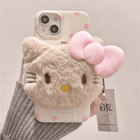 Thumbnail for Cute Plush Hello Kitty Stand iPhone Case - ArtGalleryZen