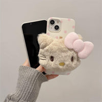 Thumbnail for Cute Plush Hello Kitty Stand iPhone Case - ArtGalleryZen